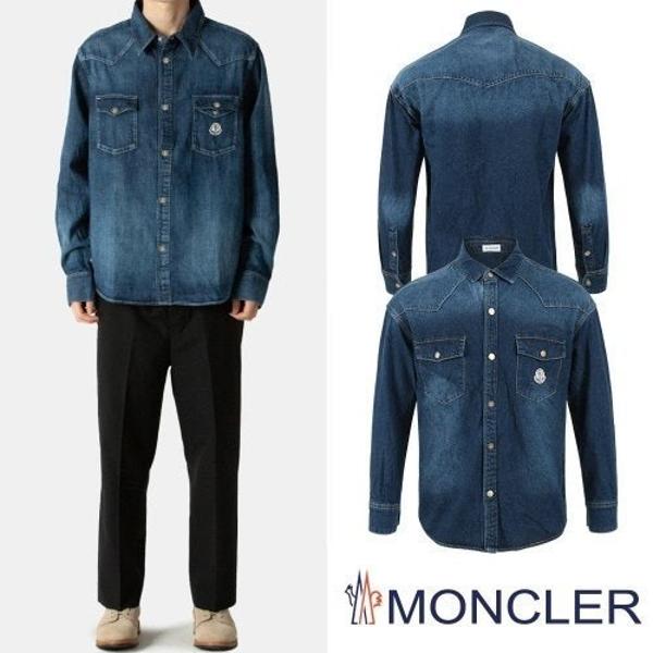 그레노블 레터링 데님셔츠