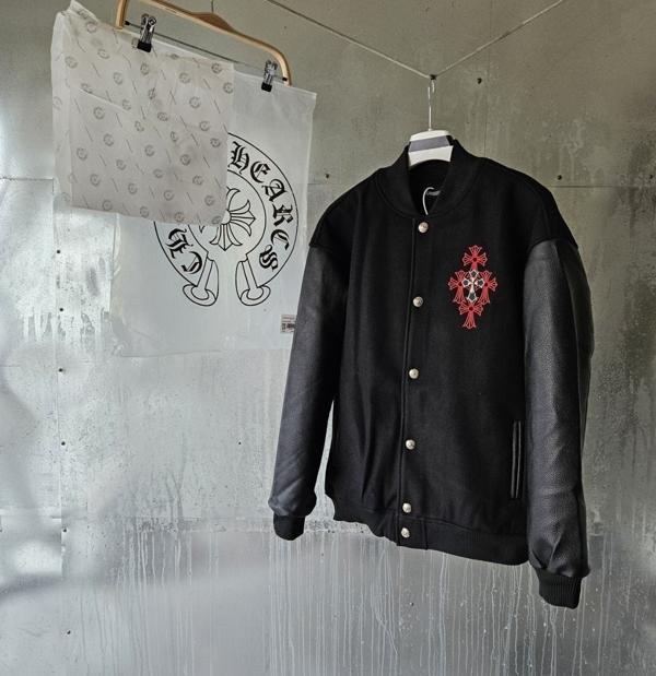 크* 레더 바시티 자켓