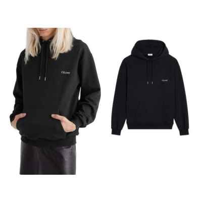 셀** 시그니처 자수로고 체스트 엠브로이더 후드티