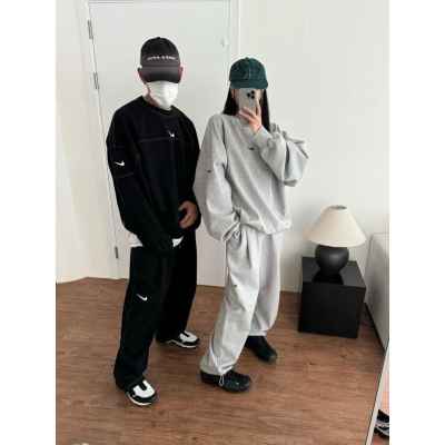 나** 스티치 럭비 맨투맨팬츠셋업