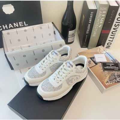 샤* CC로고 스웨이드 트위드 스니커즈