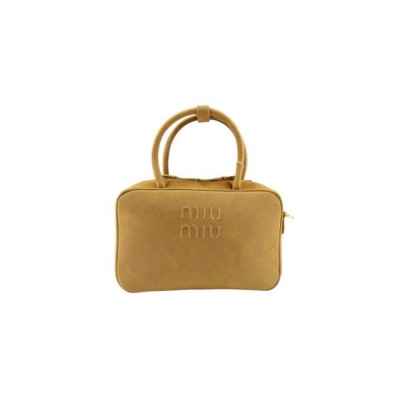 미*** 숄더백 스웨이드 보 탑 핸들 백 미디엄 탄