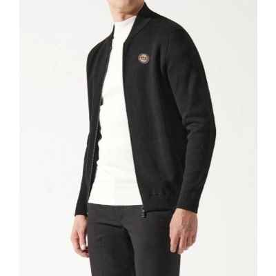 구* 골드스틸 레더 램스울 니트 집업