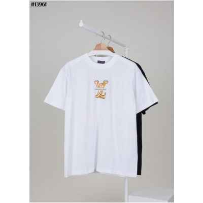 루* LV 페인팅 레터링 그래픽 코튼 반팔 티셔츠