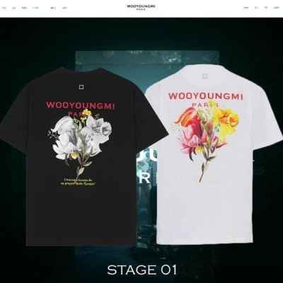 우** 레드 플라워 반팔티 로즈골드링