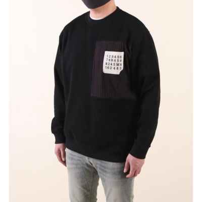 메* 마르지엘라 넘버링 니트 콤비 크루넥 맨투맨 티셔츠