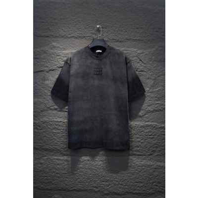 미*** 워싱 로고패치 티셔츠