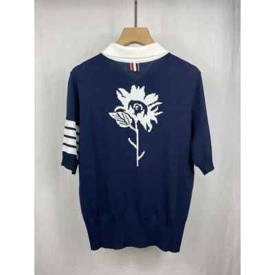 톰* 빽 플라워 카라 반팔니트 (9888)