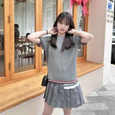 톰* 삼선 라인 헥터 반팔 라운드 니트(9892)