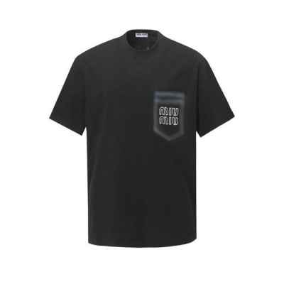 미*** 포켓 페인팅 지수 로고 라운드 티셔츠