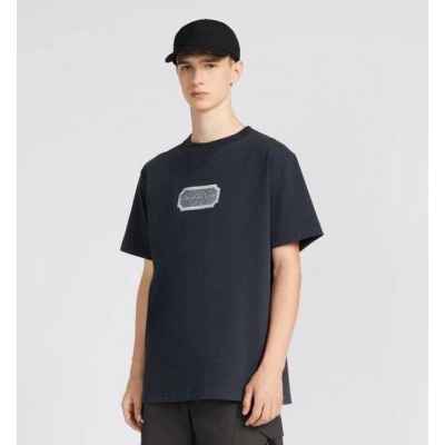 디* 로고자수 라운드 티셔츠