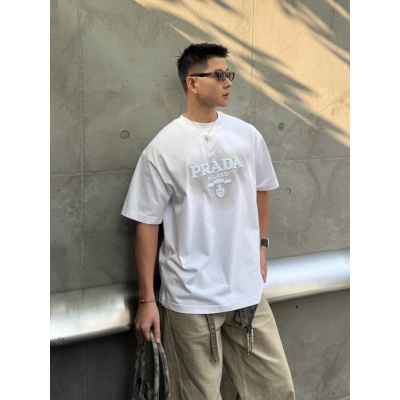 프** 쉐도우 자수로고 반팔 티셔츠