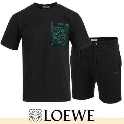 로** 그린 자수 반팔  반바지 셋트