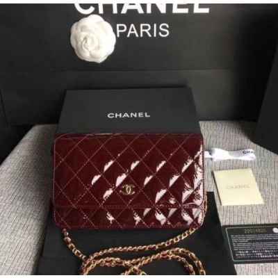 샤* 페이던트 WOC 미니 버건디 금장 크로스백 L671348 풀박스