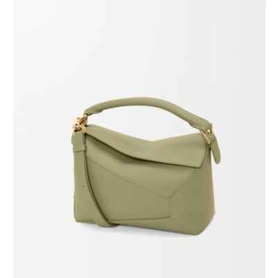 로** 스몰 퍼즐 엣지 가죽 핸드백 A510P60X41 FW24 Green 풀박스