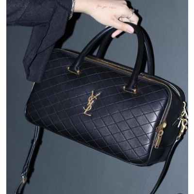 생** 크로스백 리아 퀼티드 더플 토트백 블랙 풀박스