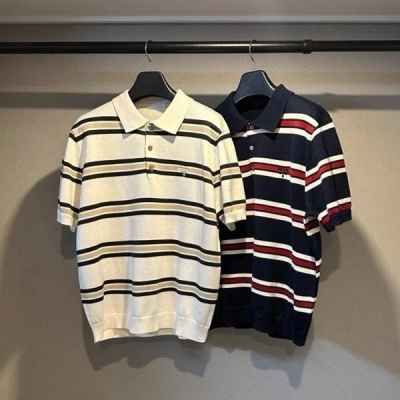 프** 스트라이프 카라 니트