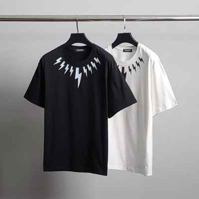 닐** 썬더넥 코튼 반팔티