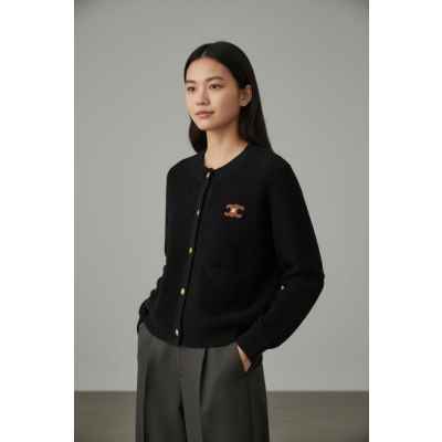 셀** 패치 라운드 부클 니트가디건 수입최고급