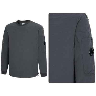 C* 컴퍼니 다이애그널 레이즈드 플리스 크루넥 스웨트셔츠