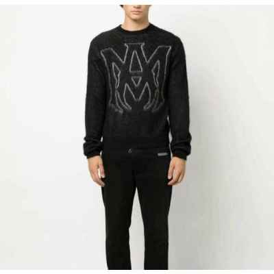 아** 빅로고 모헤어 니트