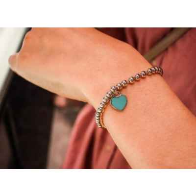 티** 리턴투 블루 하트 태그 브레이슬릿 실버수입