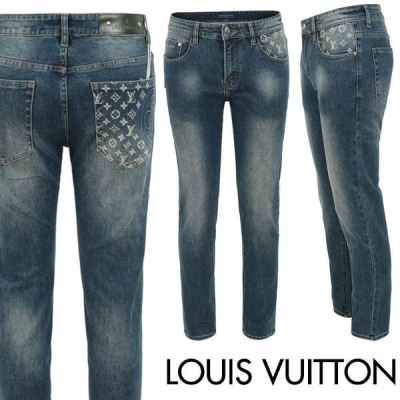 루* 모노그램 플라워 엠보 슬림 일자진