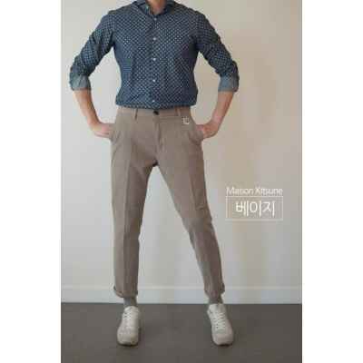 메* 키츠네 면스판 치노팬츠 (기모)