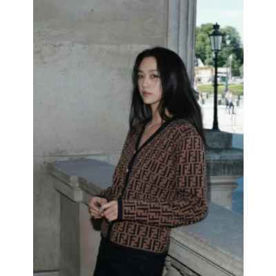 펜* FF로고 자가드 가디건 수입풀(여성)