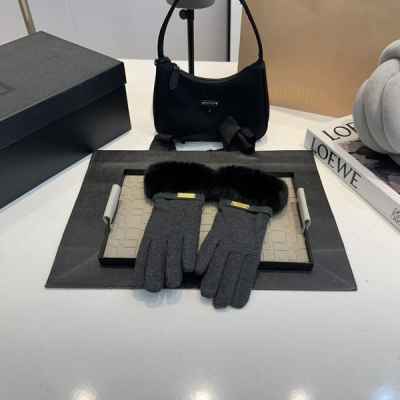 샤* 라쿤 금장 로고 스웨이드 장갑