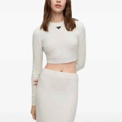 프** 세미크롭 골지 티셔츠