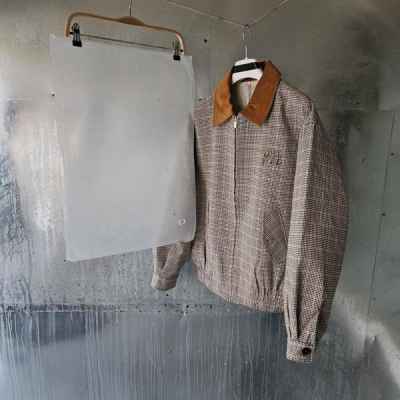 미*** 체크 더블 위브 자켓