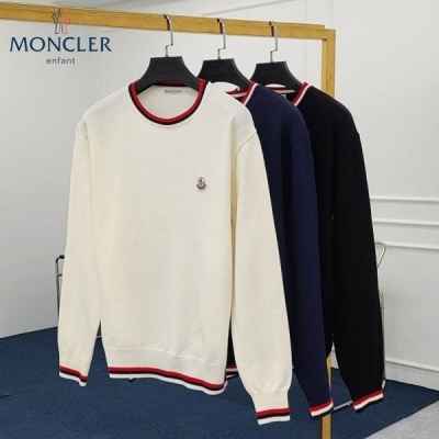 배색라인 캐시미어 라운드 니트