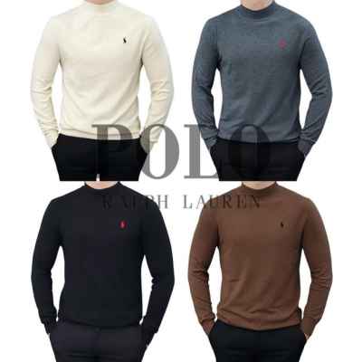 폴* 포니 자수 캐시미어 울 하프 터틀넥