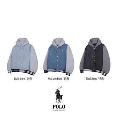 폴* 후드 데님 패딩점퍼