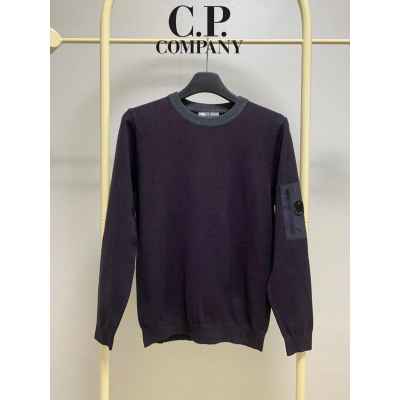 C* 컴퍼니 암포켓 라운드 배색 니트