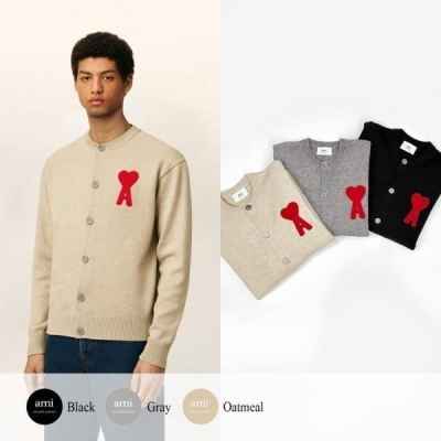 아* 드 꾀흐 패치 라운드 니트 가디건