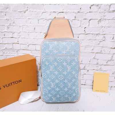 루* 고급 데님 슬링백 크로스