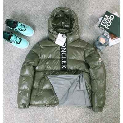 모리 로고 포포버 후드 다운 재킷