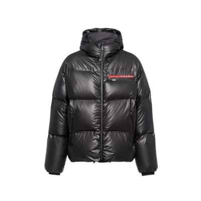 프** 레드로고패치 숏다운 패딩