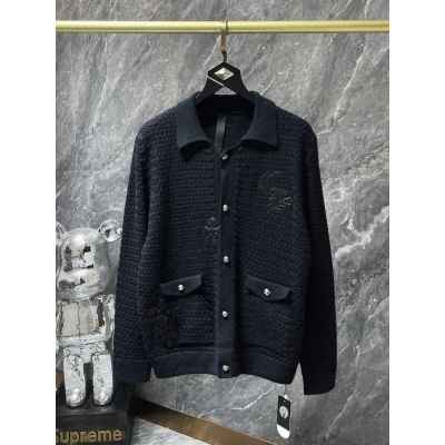 크* 가죽패치 버튼 카라 가디건