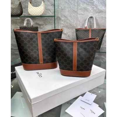 셀** 트리옹프 캔버스카프스킨 버킷백